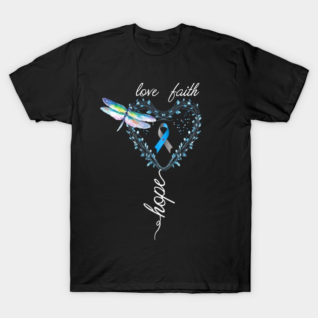 Hope Love Faith Diabetes Awareness T-Shirt by TeeSky